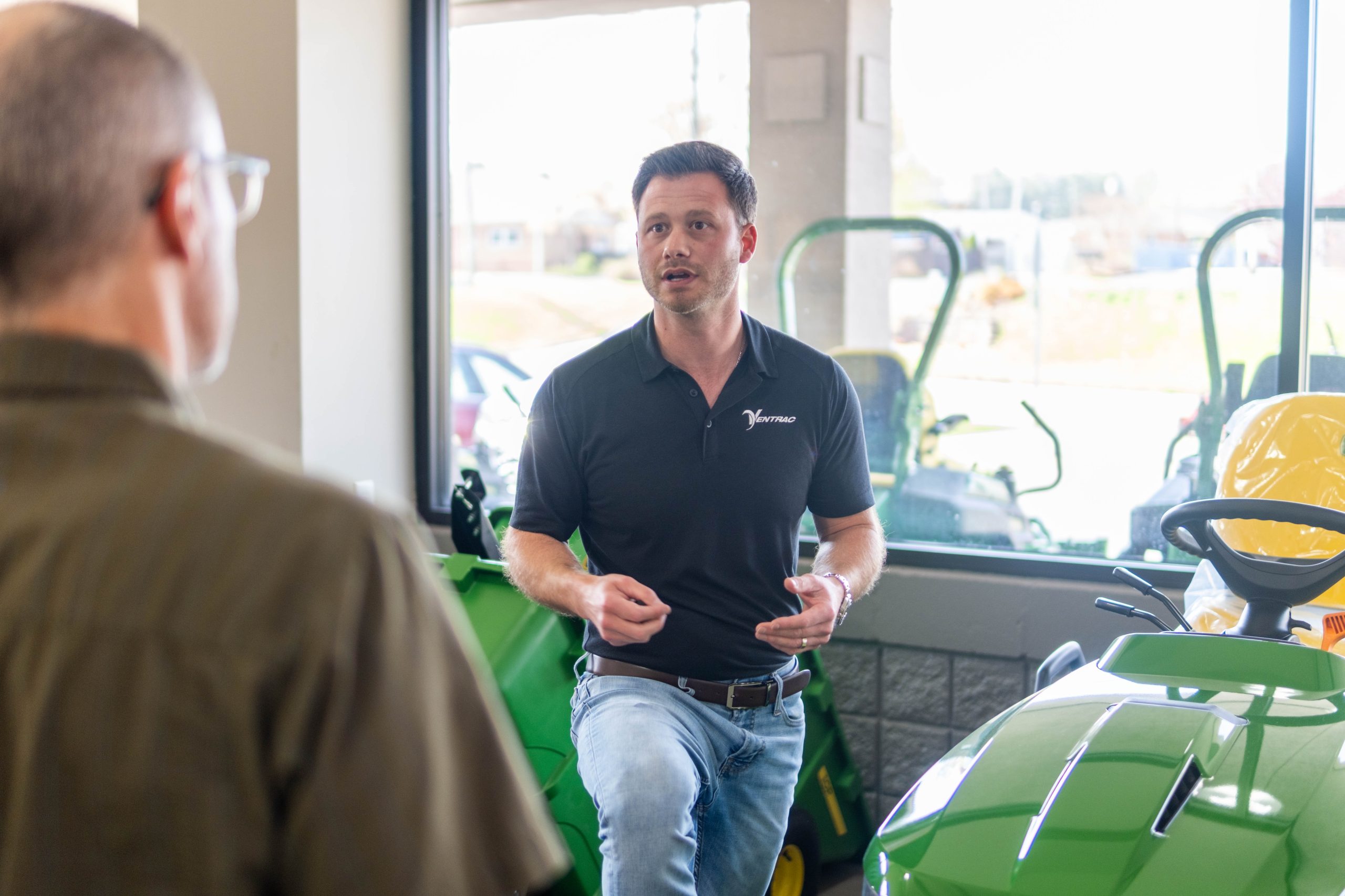employee talking to a customer